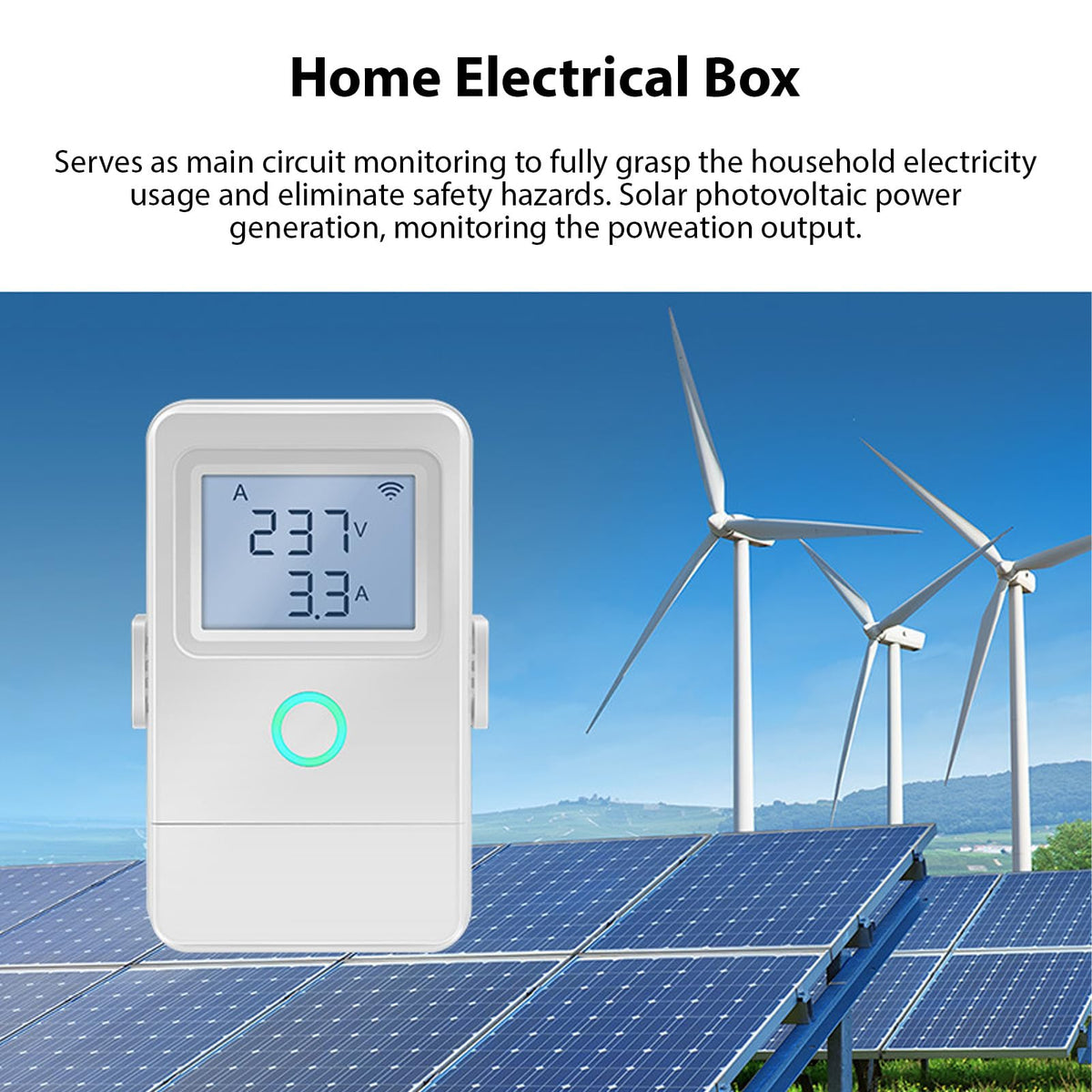 Wi Fi Real Time Electricity Usage Monitor with 3 100A Clamps E984