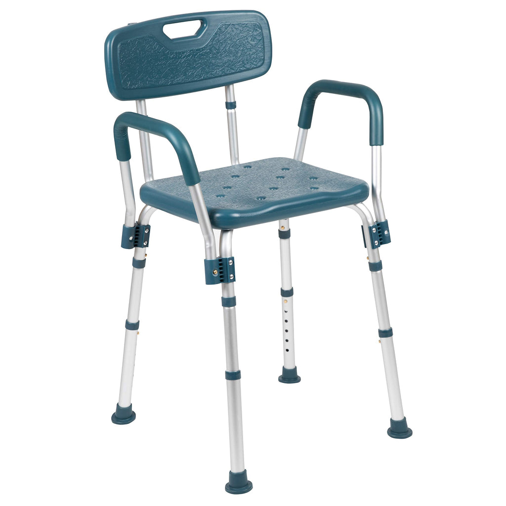 Adjustable Navy Bath & Shower Chair with Back & Arms A7166