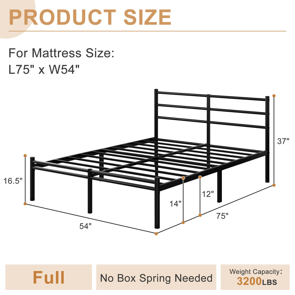 Full Size Bed Frame with Headboard and Footboard S12275