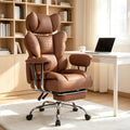 Big and Tall Brown Ergonomic Reclining Office Chair with Footrest E6776