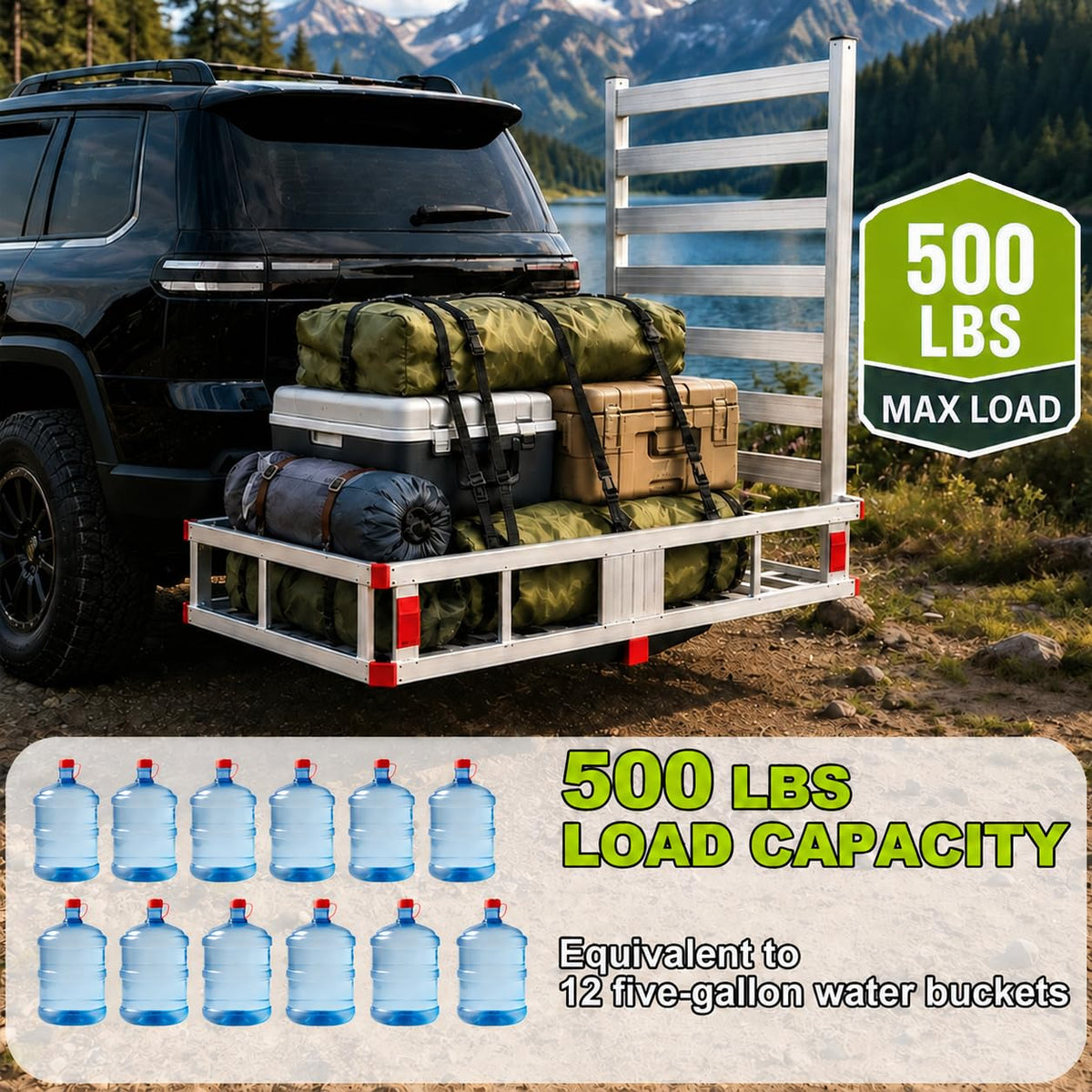 500 LBS Aluminum Hitch Cargo Carrier I35808