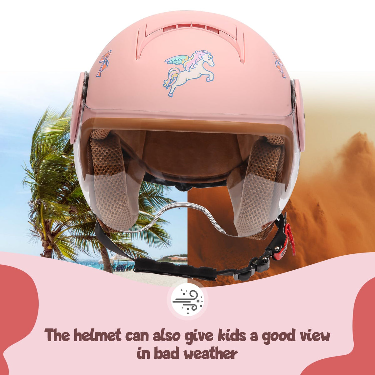 Kids 3/4 Open Face Motorcycle Helmet M4714