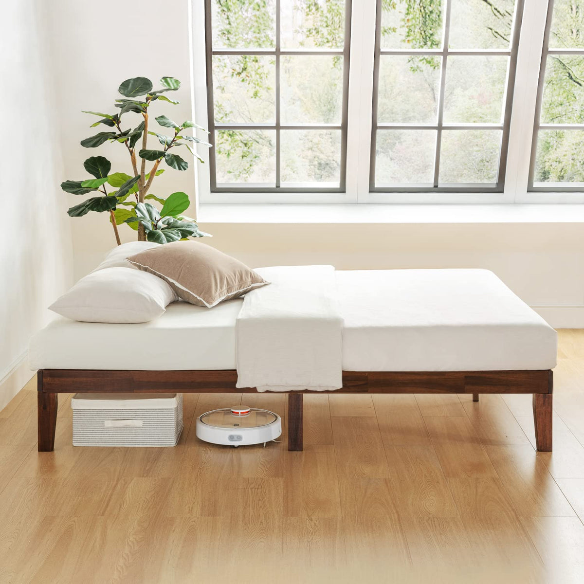 12-Inch Solid Wood Platform Bed, Twin, Espresso N170467