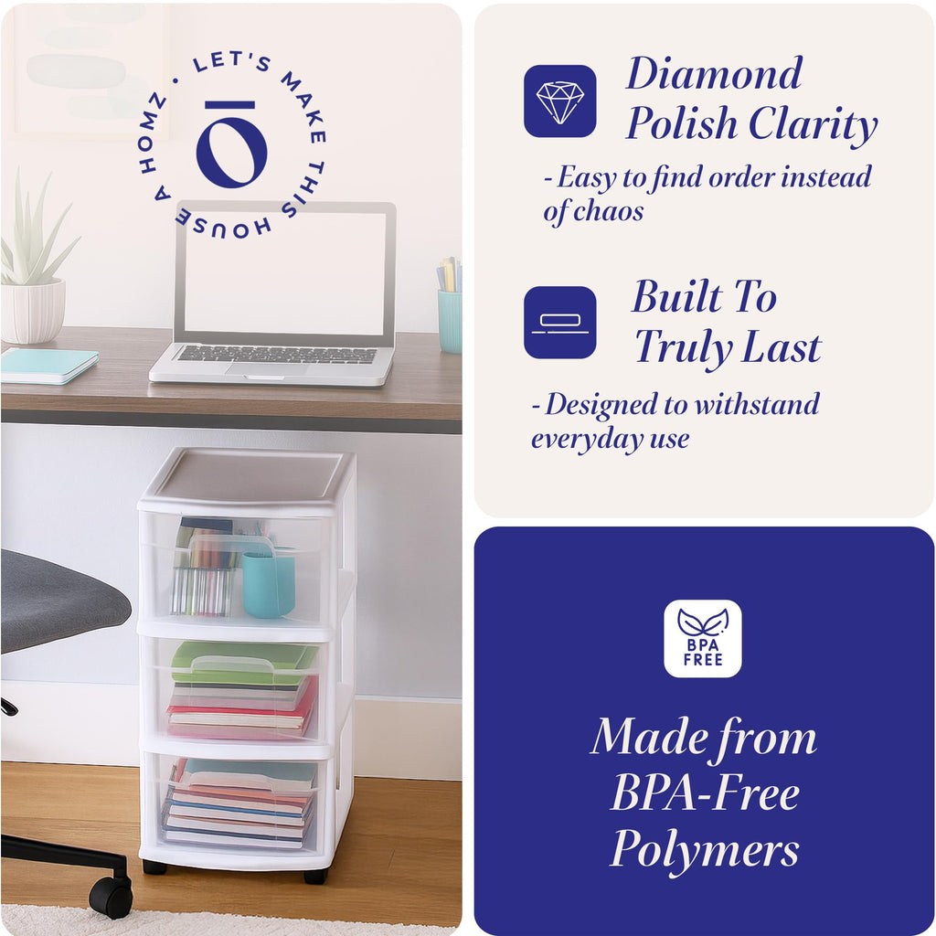 3-Tier Storage Cart with Removable Wheels P9545