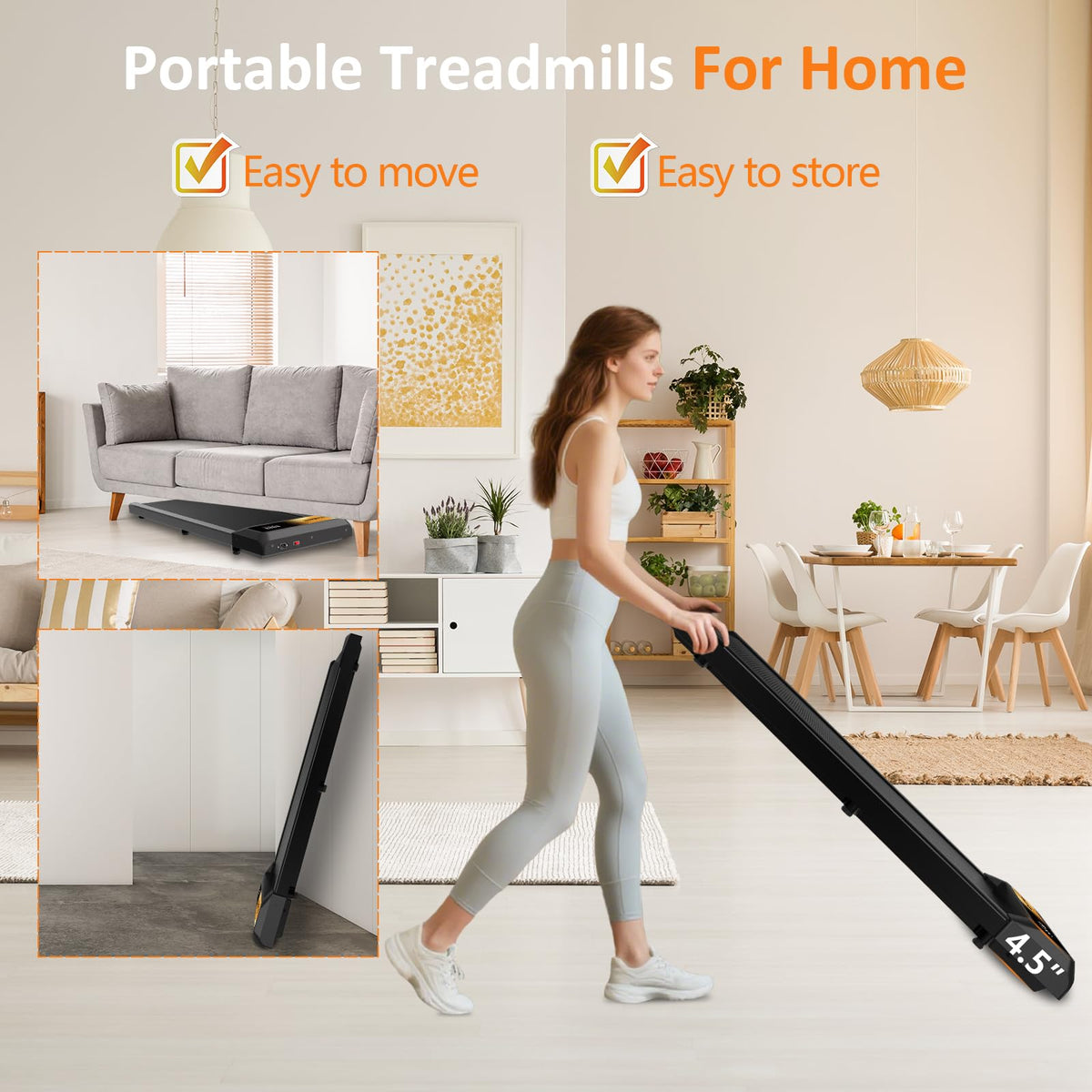 2.5HP Incline Walking Pad Treadmill with Remote F573