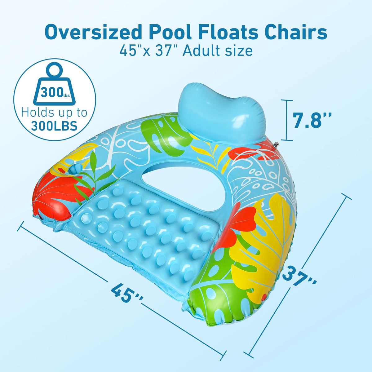 3 Pack Inflatable Pool Float Chairs with Cup Holder A85844