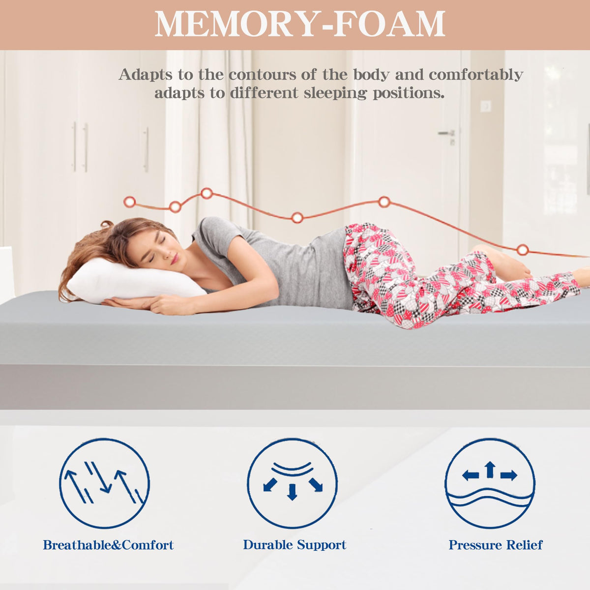 5 Inch Twin Memory Foam Mattress T1830