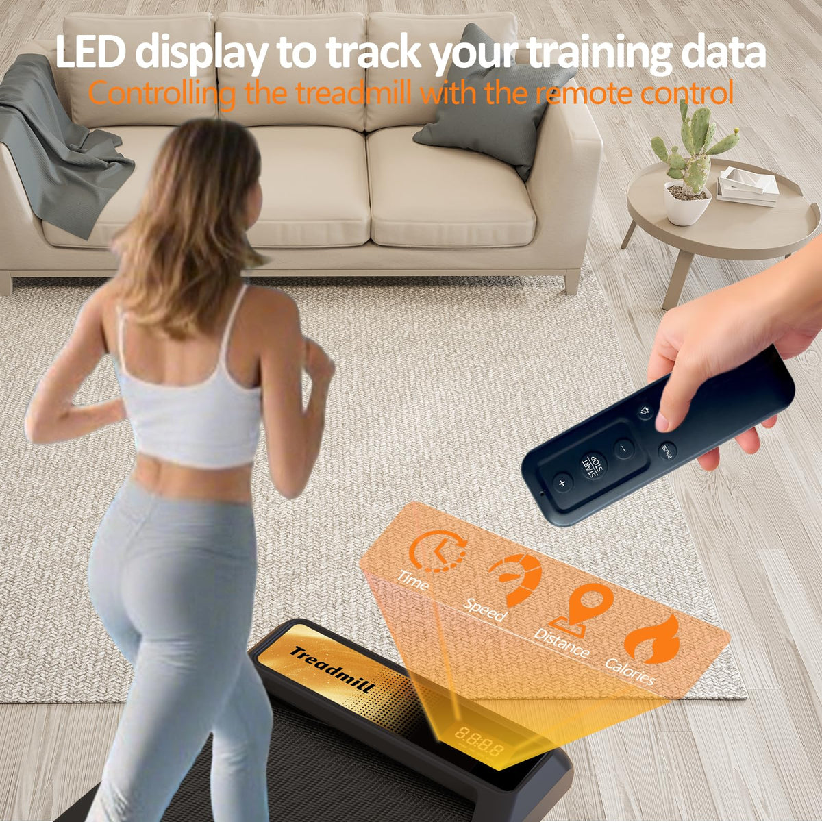 2.5HP Incline Walking Pad Treadmill with Remote F573
