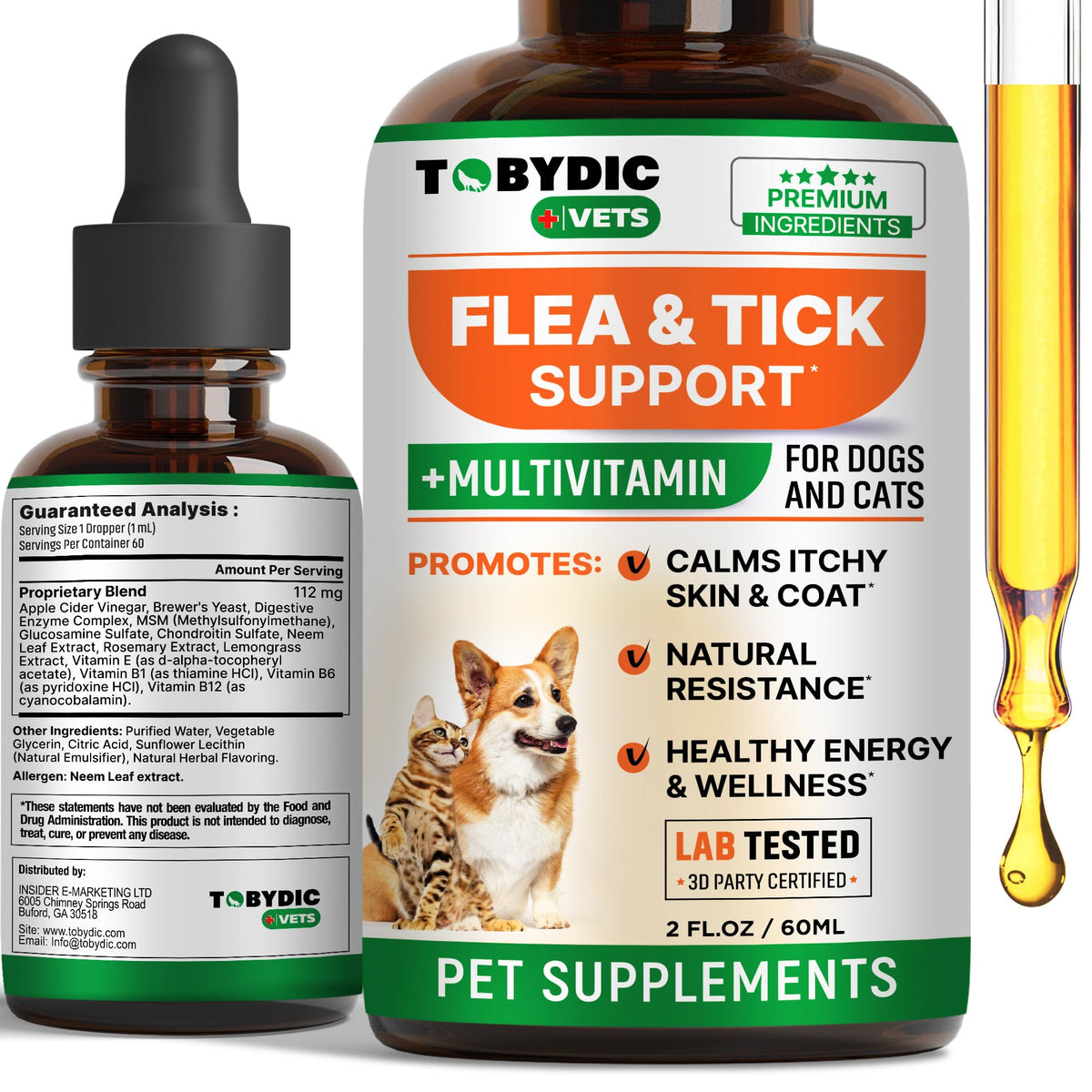 Oral Flea and Tick Prevention Supplement for Dogs and Cats W61028