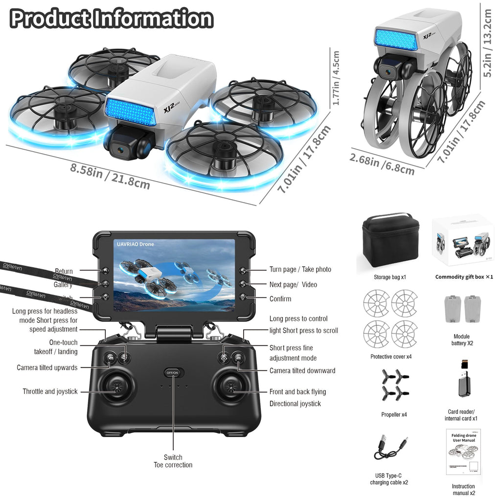 Foldable HD Camera Drone Under 250g with Propeller Guards D781