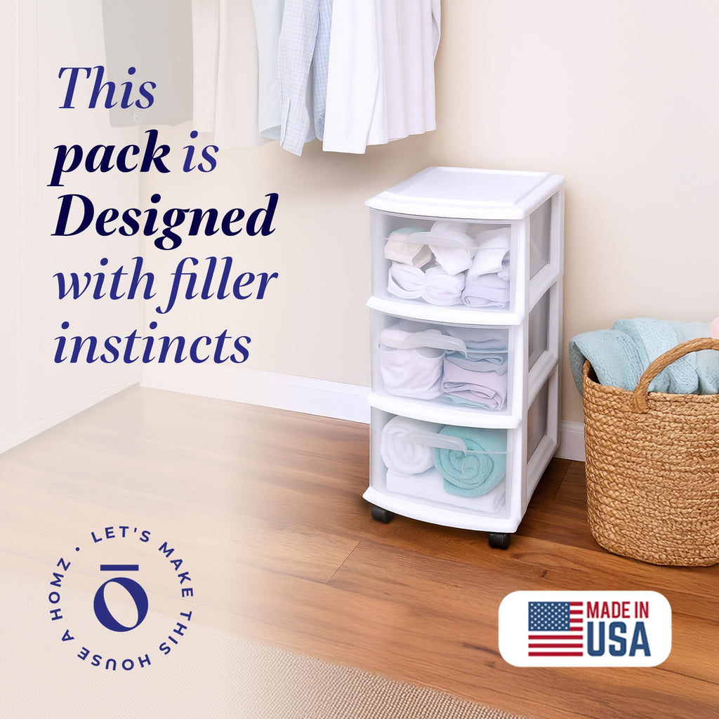 3-Tier Storage Cart with Removable Wheels P9545