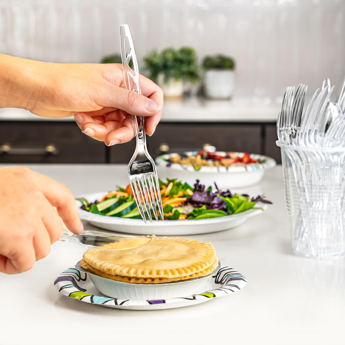 Clear Plastic Cutlery Set, 192 Count Combo Forks, Spoons and Knives R544