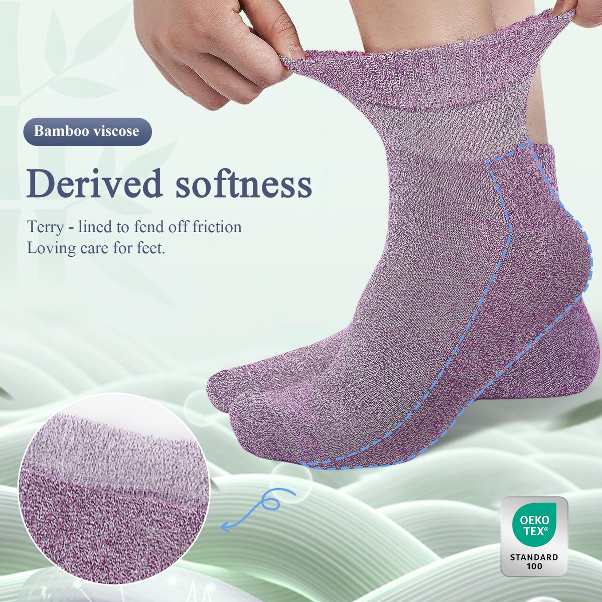 Bamboo Viscose Non Binding Wide Top Ankle Socks K686