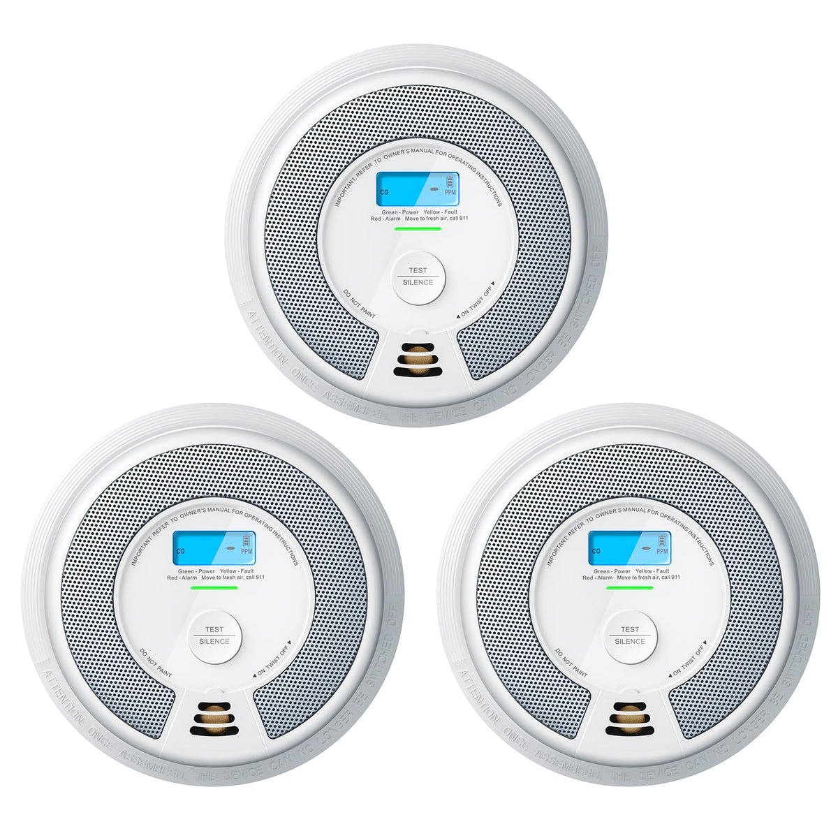 Smoke Detector Carbon Monoxide Alarm Combo 3-Pack F426
