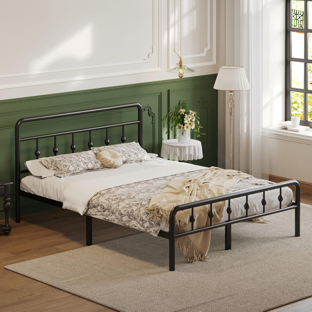 12 Inch Full Bed Frame with Headboard and Footboard P5078