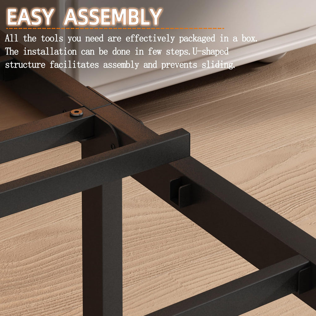 Black Full Bed Frame with Headboard K48529