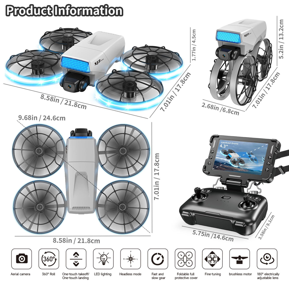 Foldable HD Camera Drone Under 250g with Propeller Guards D781