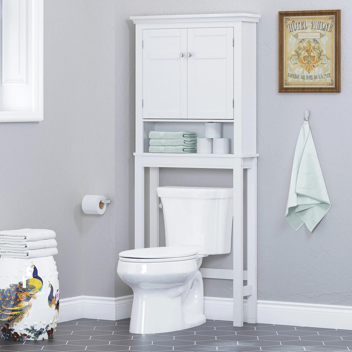 White Over The Toilet Storage Cabinet M9749