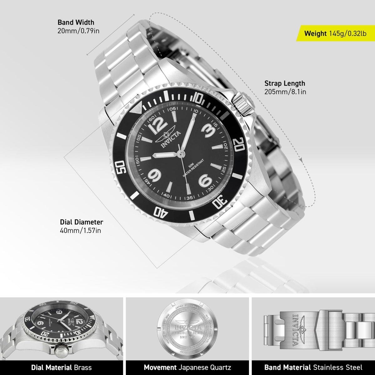 Mens Stainless Steel 40mm Watch R1023