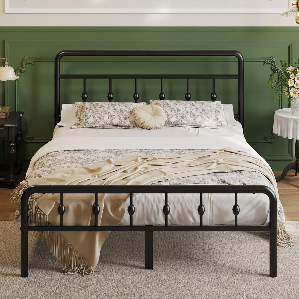 12 Inch Full Bed Frame with Headboard and Footboard P5078
