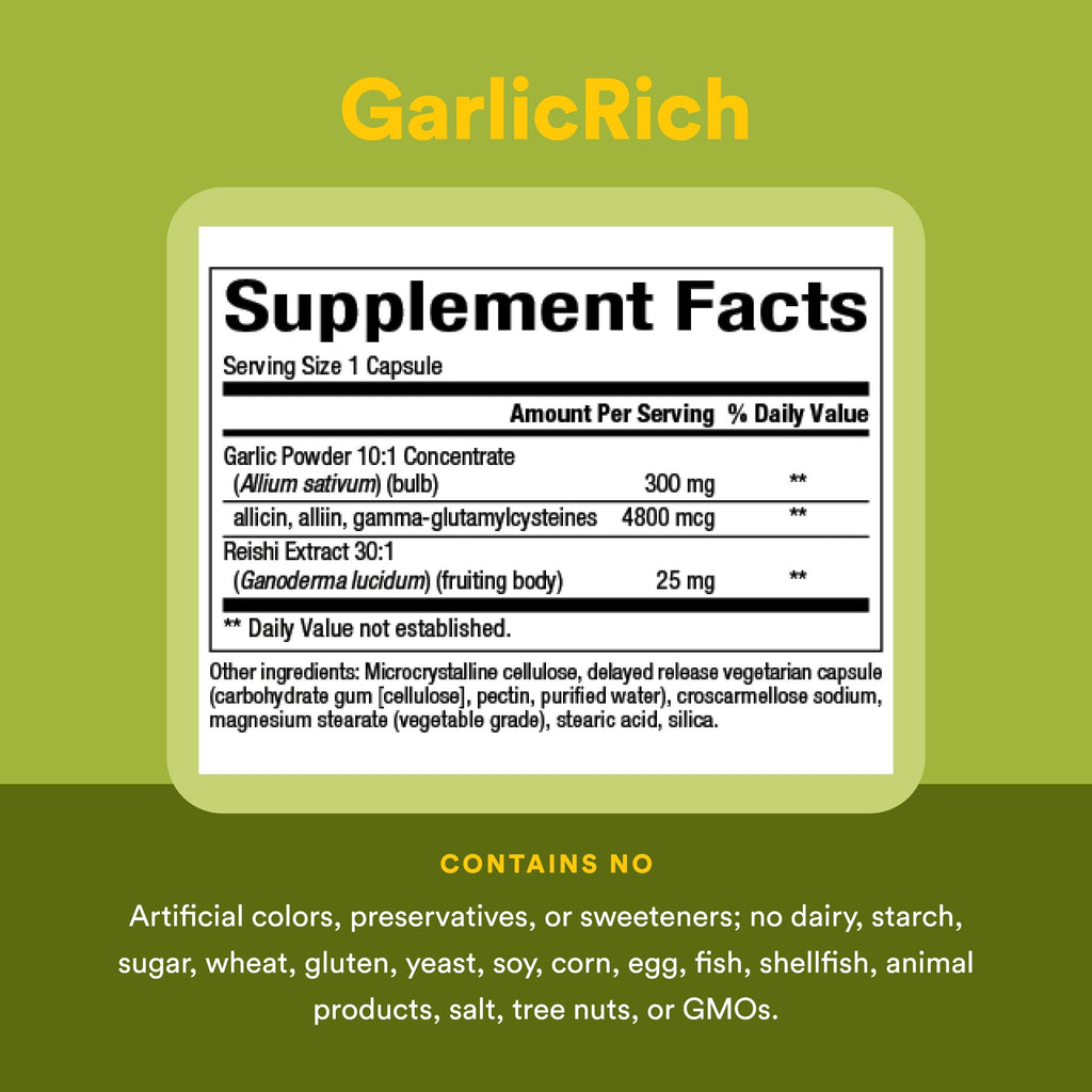 Garlic + Reishi 120 Delayed Release Veg Caps R711145