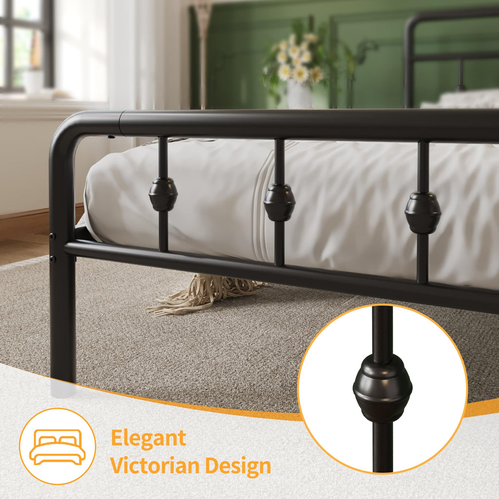 12 Inch Full Bed Frame with Headboard and Footboard P5078