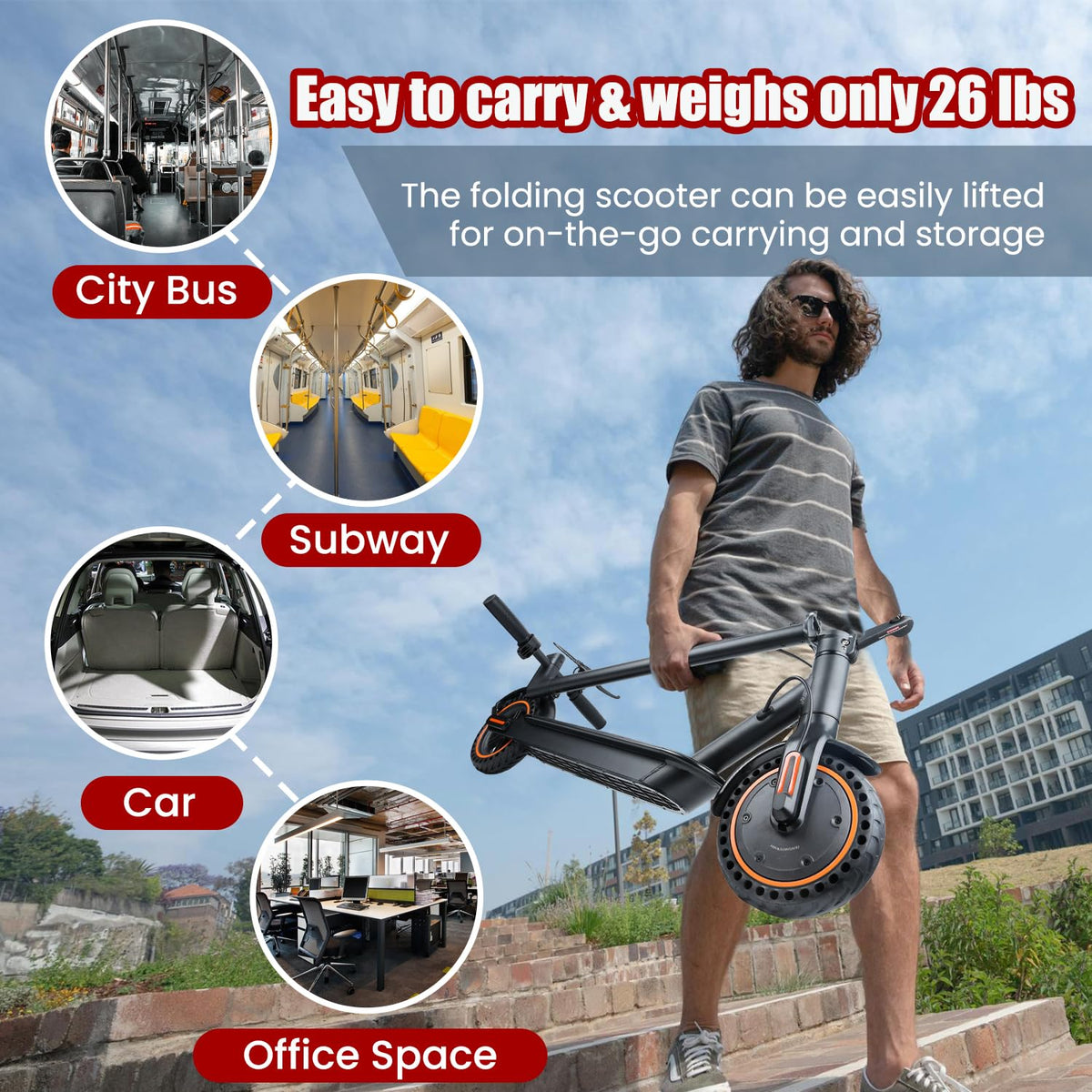 500W Foldable Electric Scooter with Dual Braking System U934158