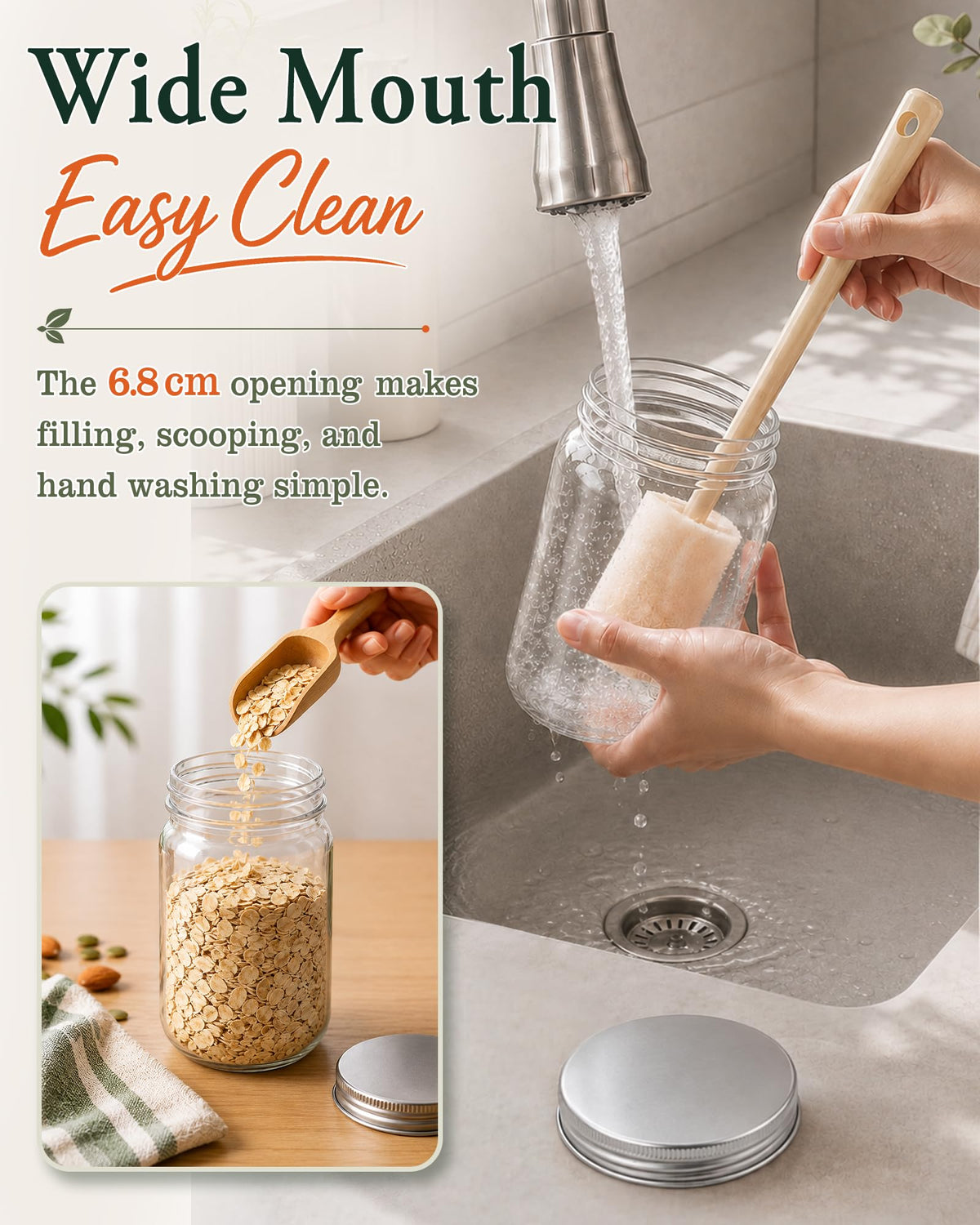 12 Pack 16 oz Clear Plastic Mason Jars with Lids P256