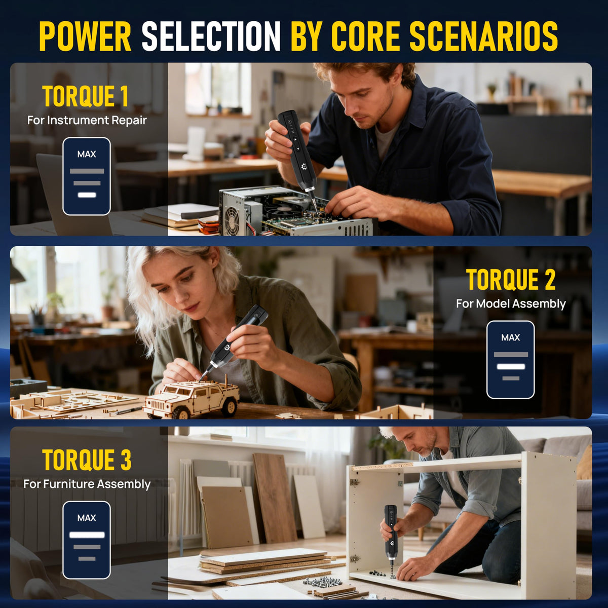 4V Electric Torque Screwdriver Set with 35 Magnetic Bits and Storage Box N151