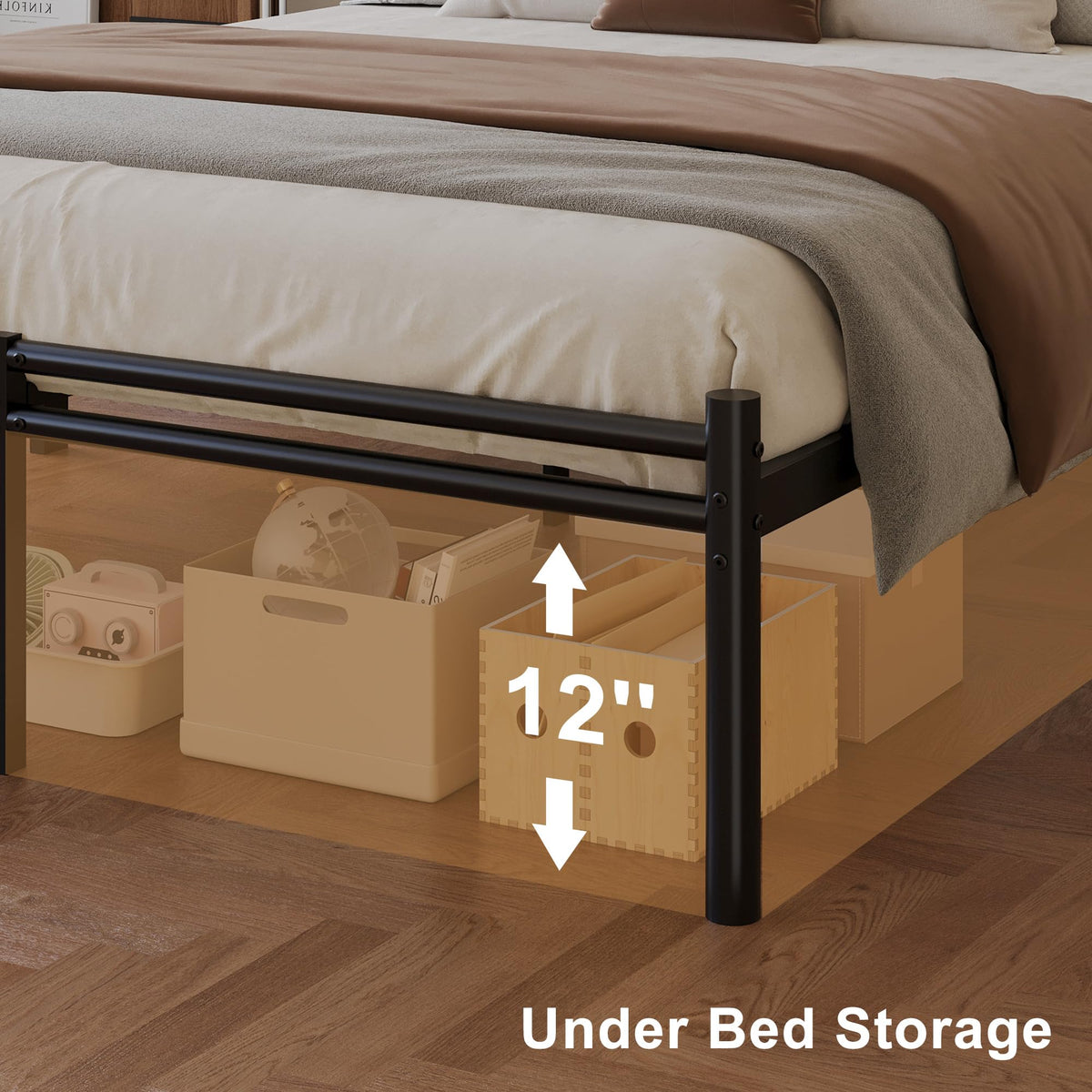 Full Size Bed Frame with Headboard and Footboard S12275