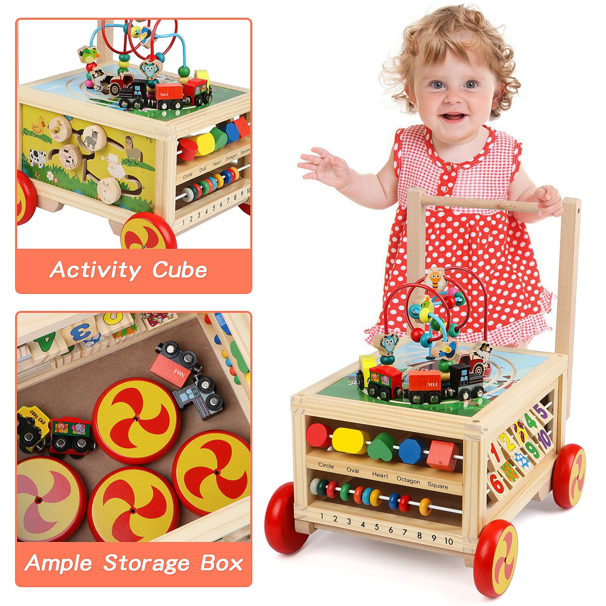 Wooden 7-in-1 Activity Cube B48278
