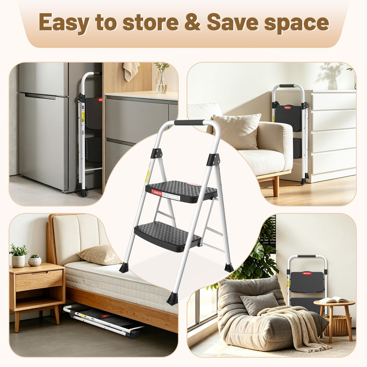 2 Step Ladder with Anti-Slip Pedal T2970