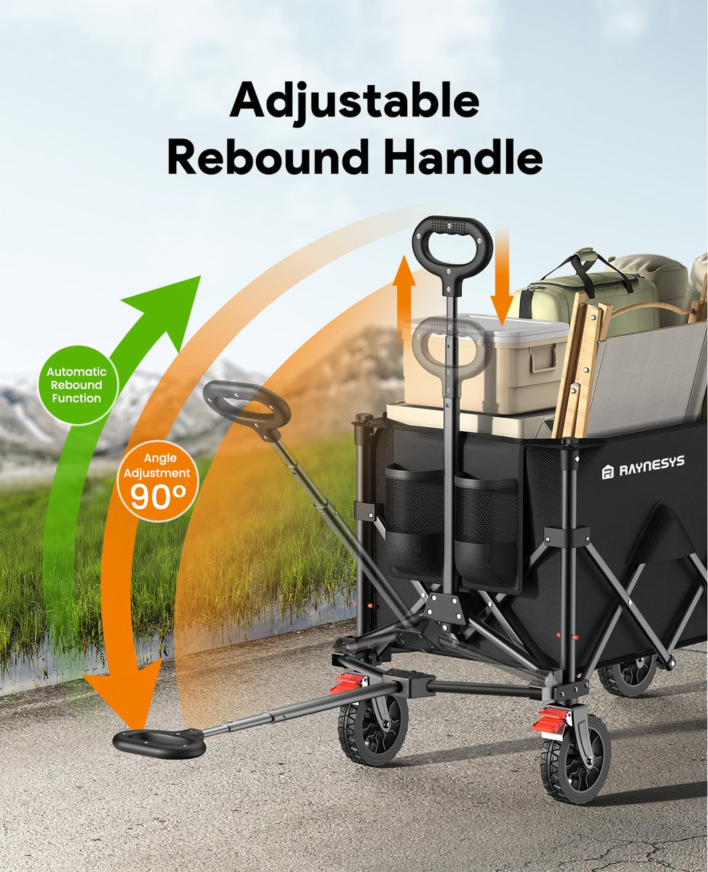 180L Foldable Wagon Cart with Wheels and Brakes F94212