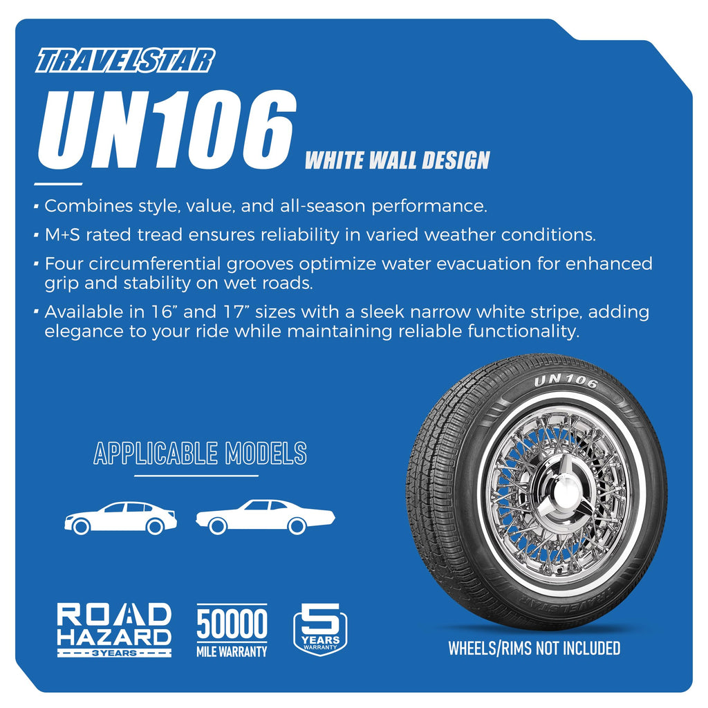 Set of 4 White Wall Radial Tire M31445