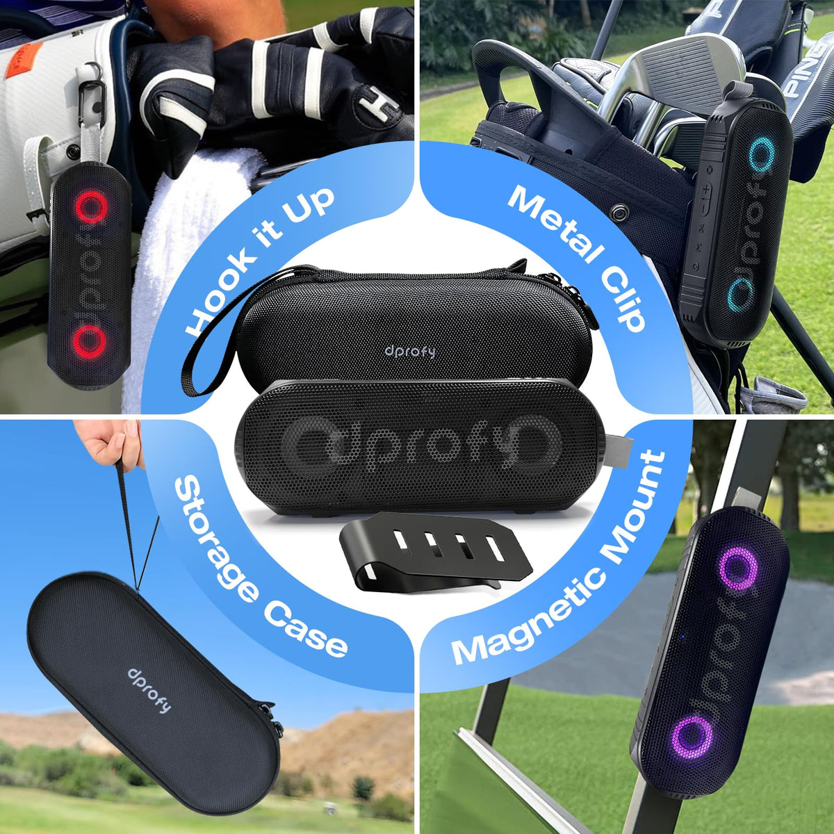 Magnetic Bluetooth Golf Speaker with Light A4256