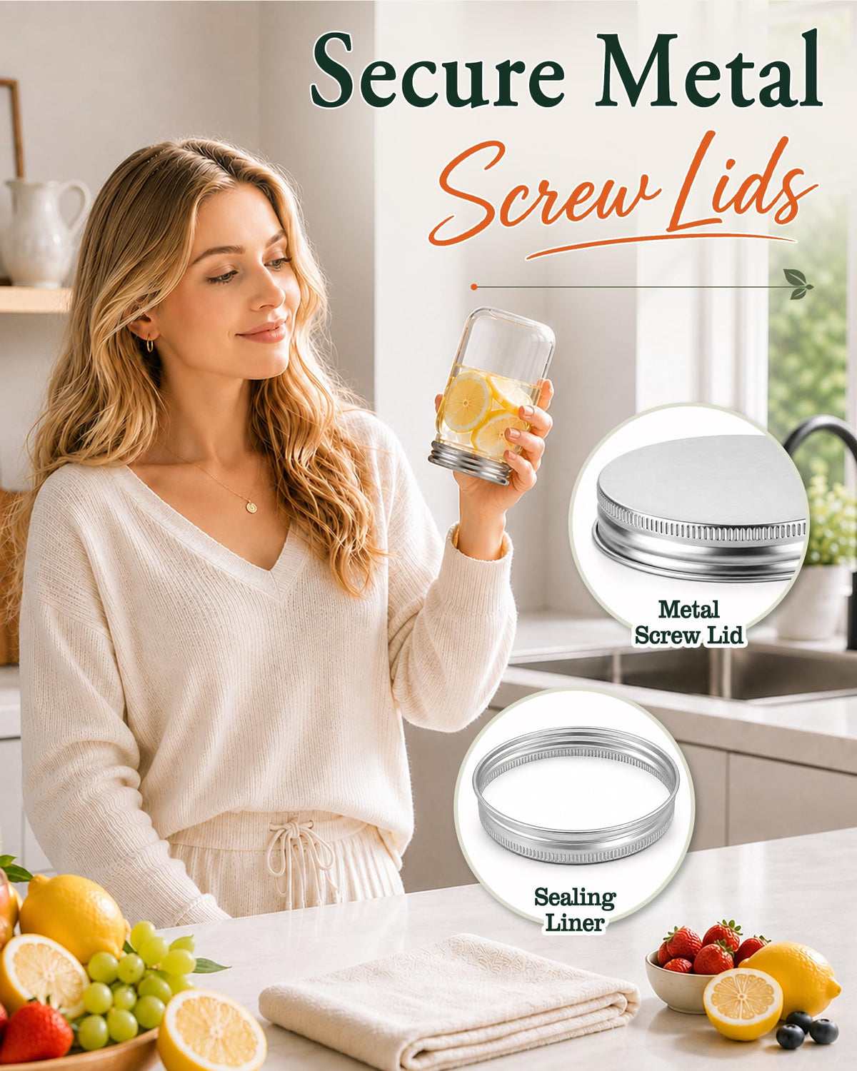 12 Pack 16 oz Clear Plastic Mason Jars with Lids P256