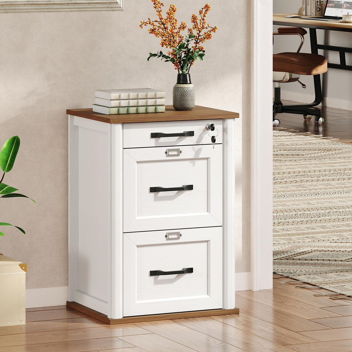 3 Drawer File Cabinet with Lock Set of 2 A4412