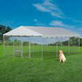 10x15FT Galvanized Outdoor Dog Kennel E6139