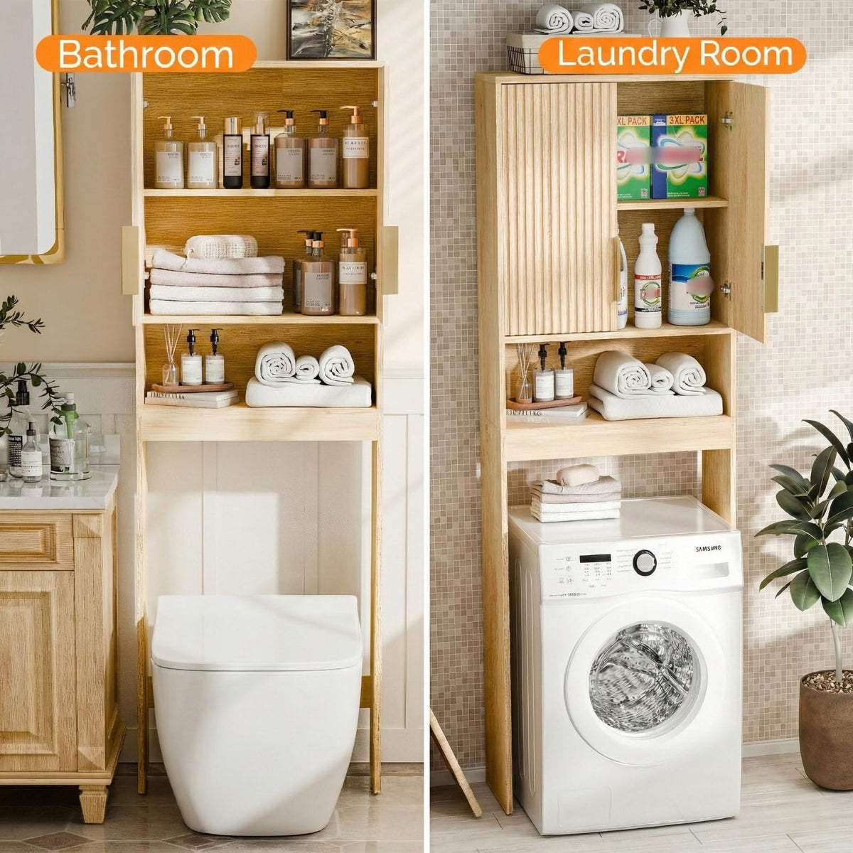 Over The Toilet Storage Cabinet with Adjustable Shelves Z323639