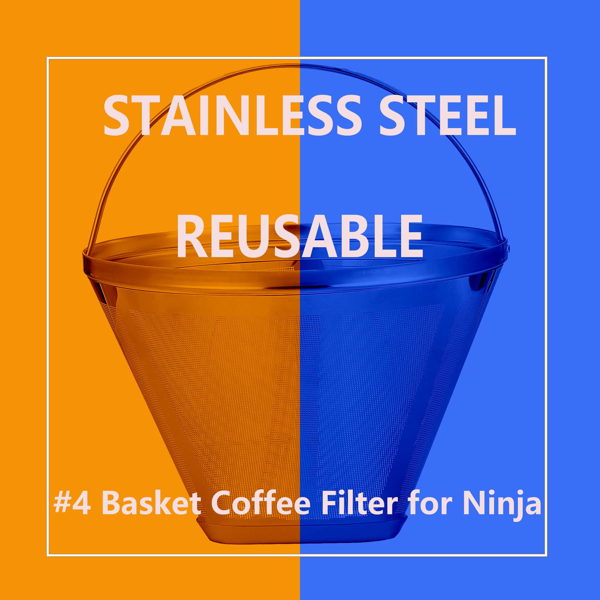 #4 Cone Reusable Stainless Steel Coffee Filters E8145