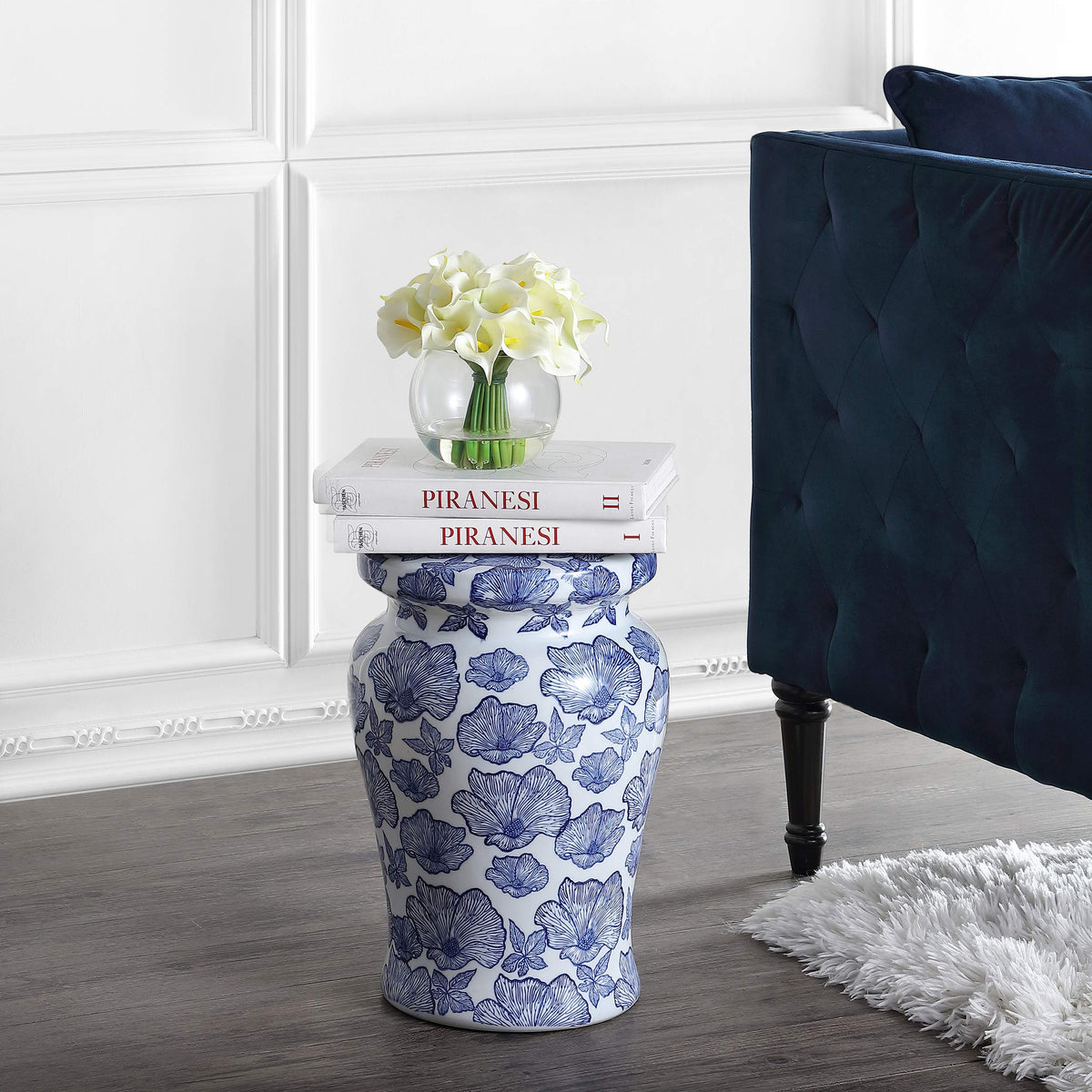 Ceramic Drum Garden Stool Side Table B316613