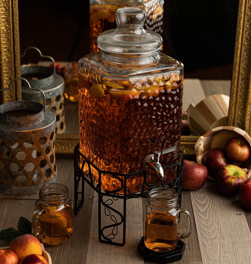 2.5 Gallon Glass Beverage Dispenser with Stainless Steel Spigot R23976