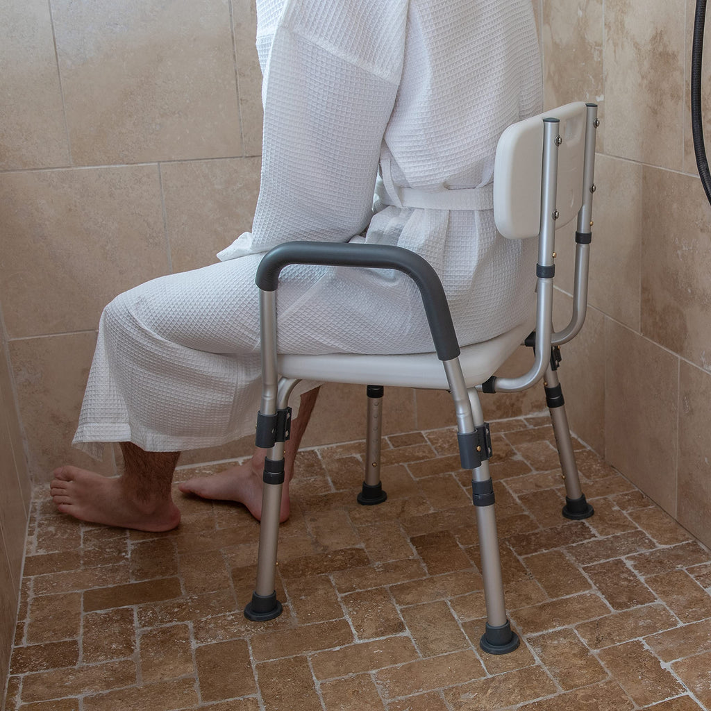 Adjustable Navy Bath & Shower Chair with Back & Arms A7166