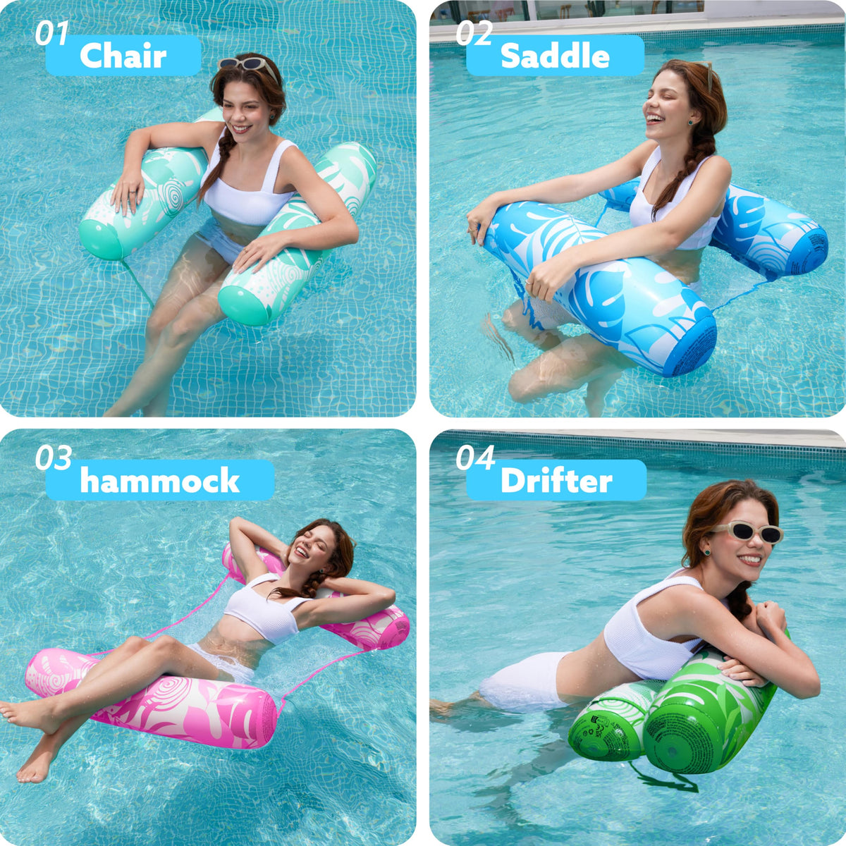 4 Packs Inflatable Pool Floats U2833